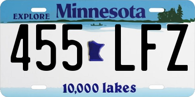 MN license plate 455LFZ