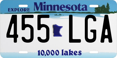 MN license plate 455LGA