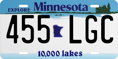 MN license plate 455LGC