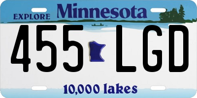 MN license plate 455LGD