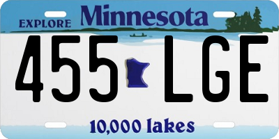 MN license plate 455LGE