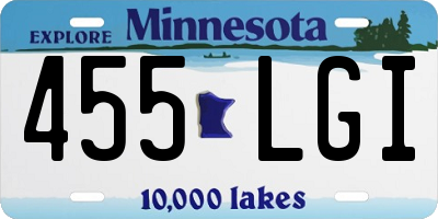 MN license plate 455LGI