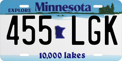 MN license plate 455LGK