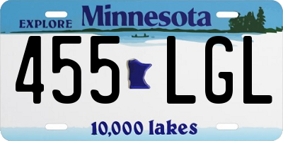 MN license plate 455LGL
