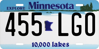 MN license plate 455LGO