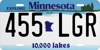 MN license plate 455LGR