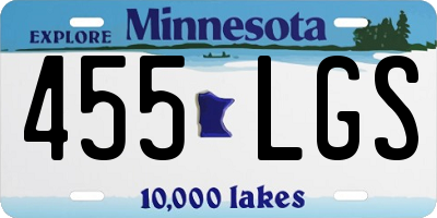 MN license plate 455LGS