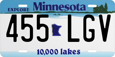 MN license plate 455LGV