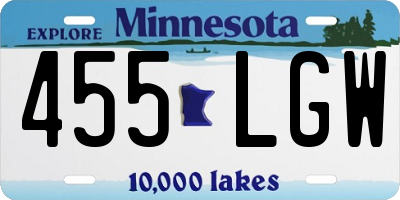 MN license plate 455LGW