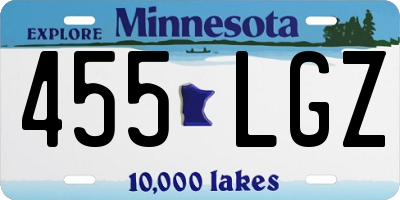 MN license plate 455LGZ