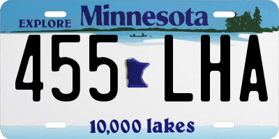 MN license plate 455LHA