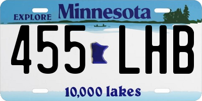 MN license plate 455LHB