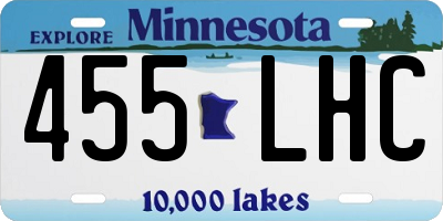 MN license plate 455LHC