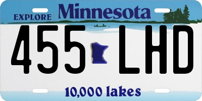 MN license plate 455LHD