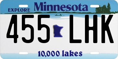 MN license plate 455LHK