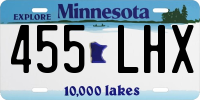 MN license plate 455LHX