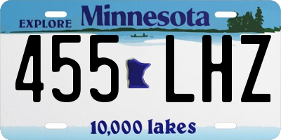MN license plate 455LHZ