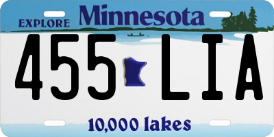MN license plate 455LIA