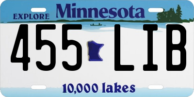 MN license plate 455LIB