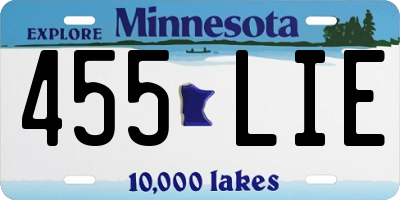 MN license plate 455LIE