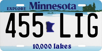 MN license plate 455LIG