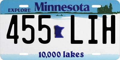 MN license plate 455LIH