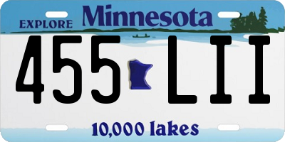 MN license plate 455LII