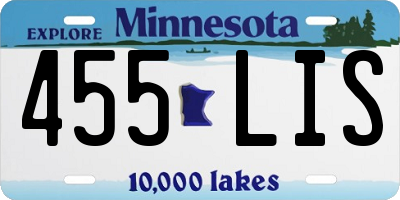 MN license plate 455LIS