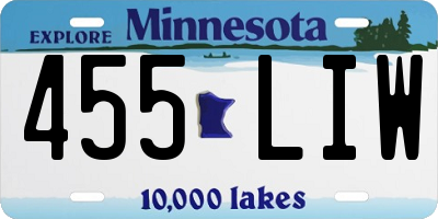 MN license plate 455LIW