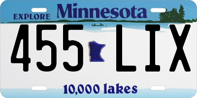 MN license plate 455LIX