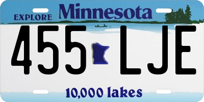 MN license plate 455LJE