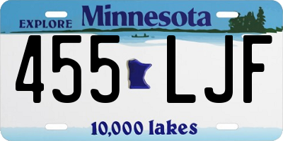 MN license plate 455LJF