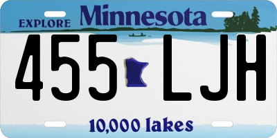 MN license plate 455LJH