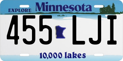 MN license plate 455LJI