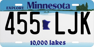 MN license plate 455LJK