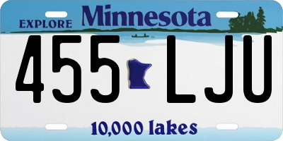 MN license plate 455LJU