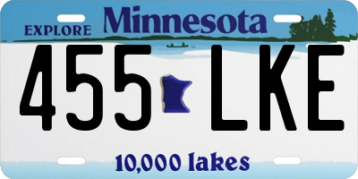 MN license plate 455LKE