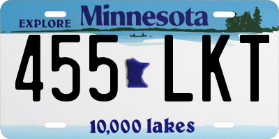 MN license plate 455LKT