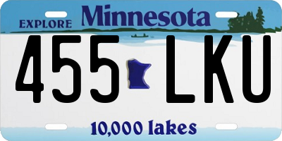 MN license plate 455LKU