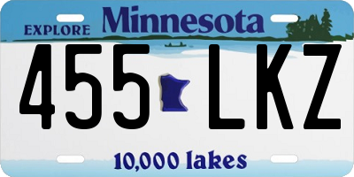 MN license plate 455LKZ