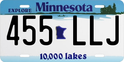 MN license plate 455LLJ