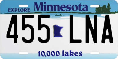 MN license plate 455LNA