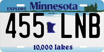 MN license plate 455LNB
