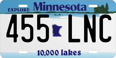 MN license plate 455LNC