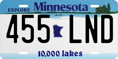 MN license plate 455LND