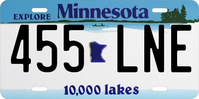 MN license plate 455LNE
