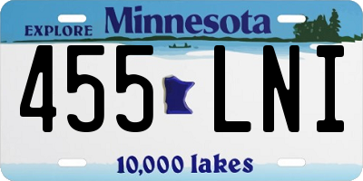 MN license plate 455LNI