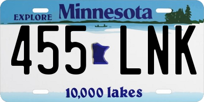 MN license plate 455LNK