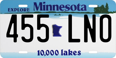 MN license plate 455LNO