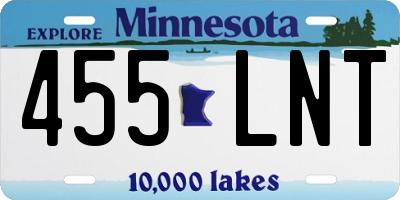 MN license plate 455LNT